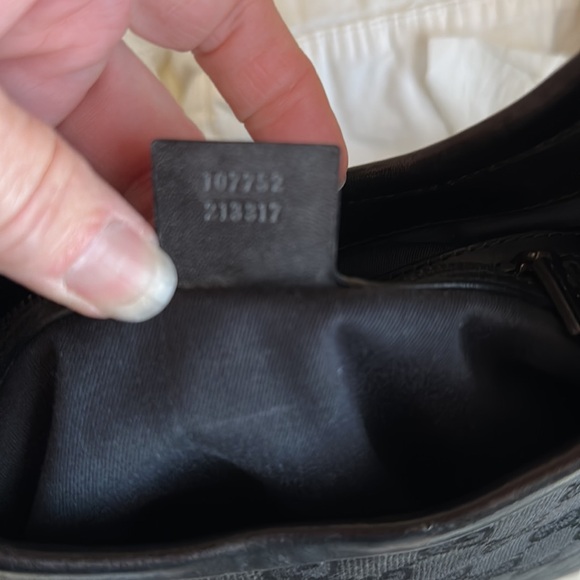 GUCCI 🖤 Black GG monogram Leather/Canvas Guccisima Authentic Vintage 12x11 inch - Picture 10 of 12